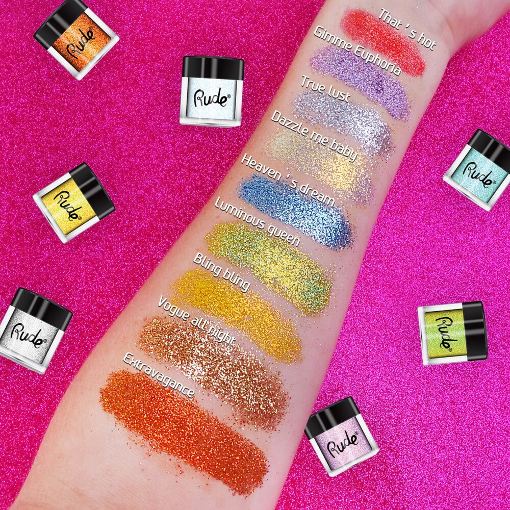 Rude Cosmetics You Glit Up My Life Glitter  2.5 g แค่แตะไปที่เปลือกตาเบาๆ ก็เล่นแสงโดดเด่นที่สุดในปาร์ตี้แล้ว 